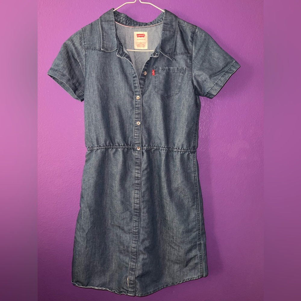 Levi's Girls Denim Short Sleeve Dress 10/12